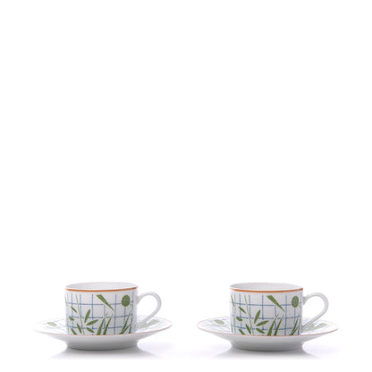 Hermes Porcelain A Walk In The Garden Tea Cup And Saucer Set Of 2 1 of 9