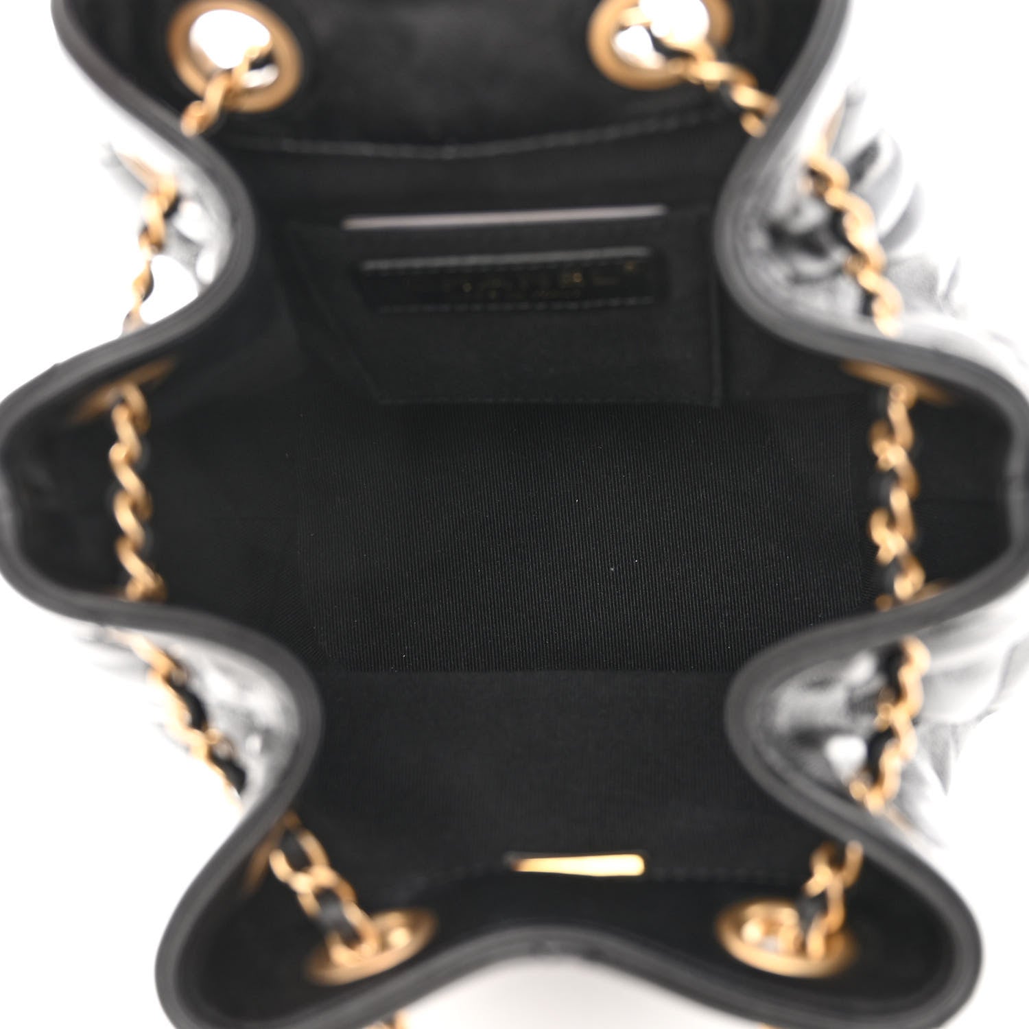 Chanel Calfskin Quilted CC Chain Bucket Backpack Black 5 of 10