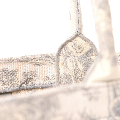 Christian Dior Canvas Embroidered Medium Dioriviera Toile De Jouy Book Tote Gray 8 of 12