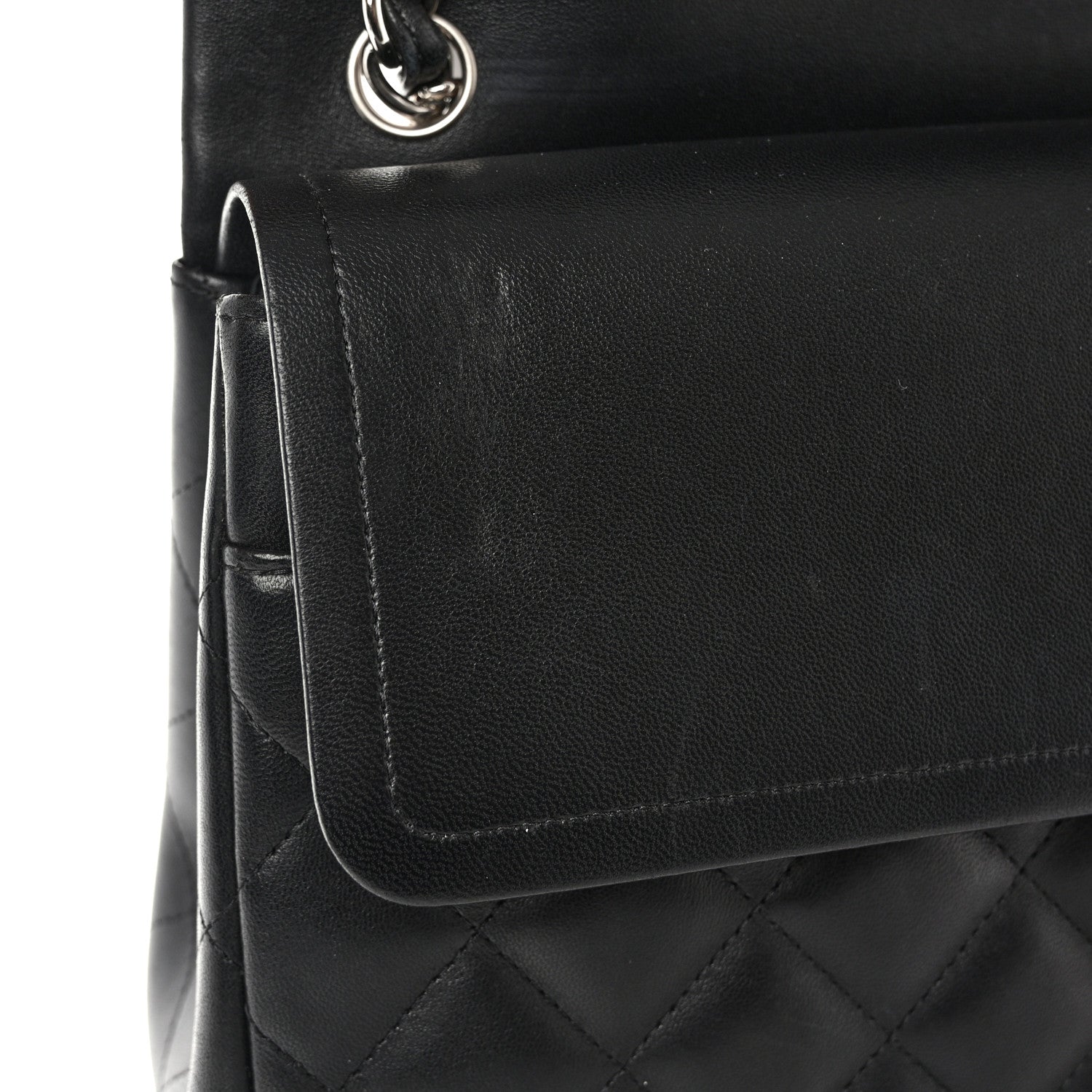 Chanel Lambskin Quilted Jumbo Double Flap Black 11 of 12