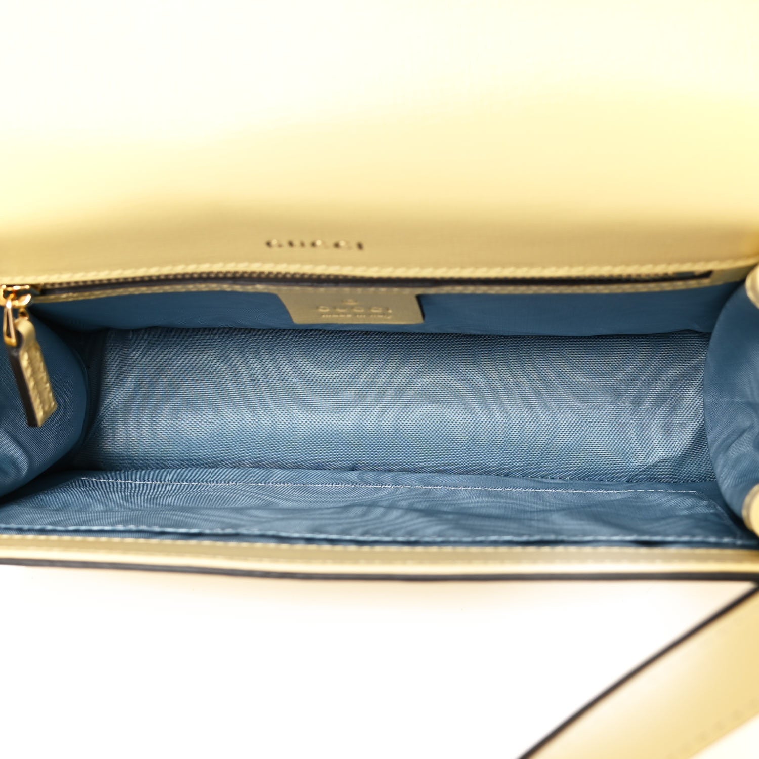 Gucci Textured Calfskin Small Torchon GG Ring Shoulder Bag Butter 4 of 4