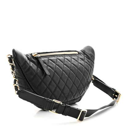 Chanel Calfskin Quilted Banane Waist Bag Fanny Pack Black 3 of 11
