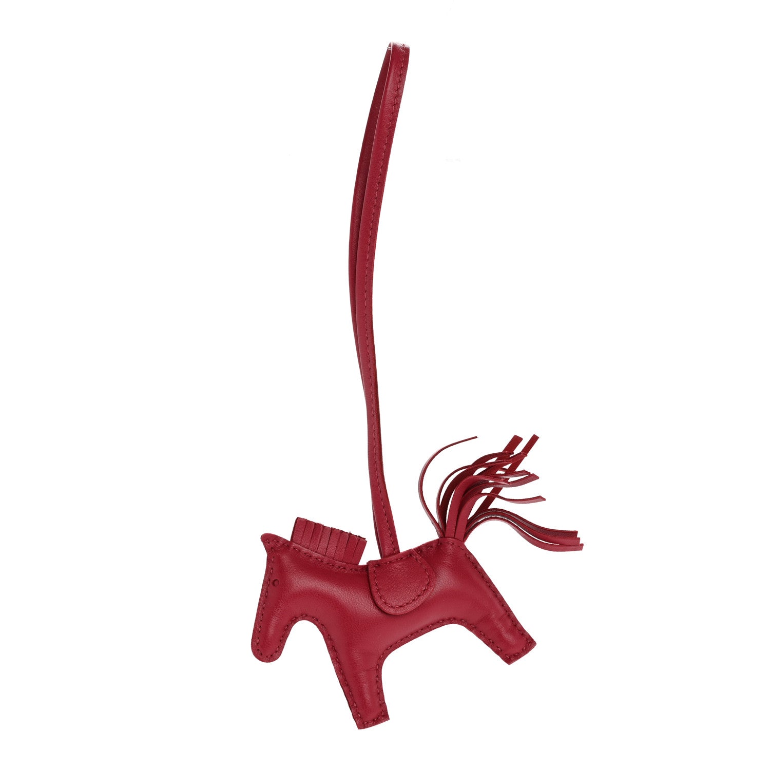 Hermes Milo Lambskin Grigri Rodeo Horse Bag Charm PM Rubis 1 of 4