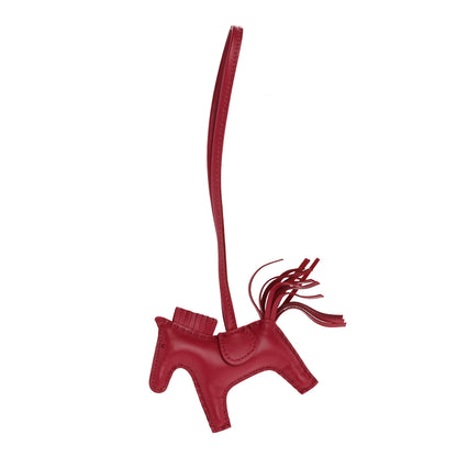 Hermes Milo Lambskin Grigri Rodeo Horse Bag Charm PM Rubis 1 of 4