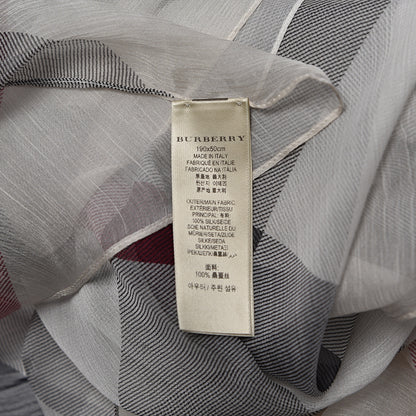 Burberry Silk Giant Check Scarf Ivory 5 of 5