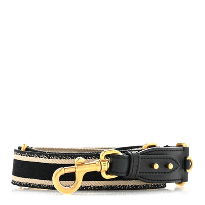 Christian Dior Canvas Embroidered Shoulder Strap Black 1 of 6