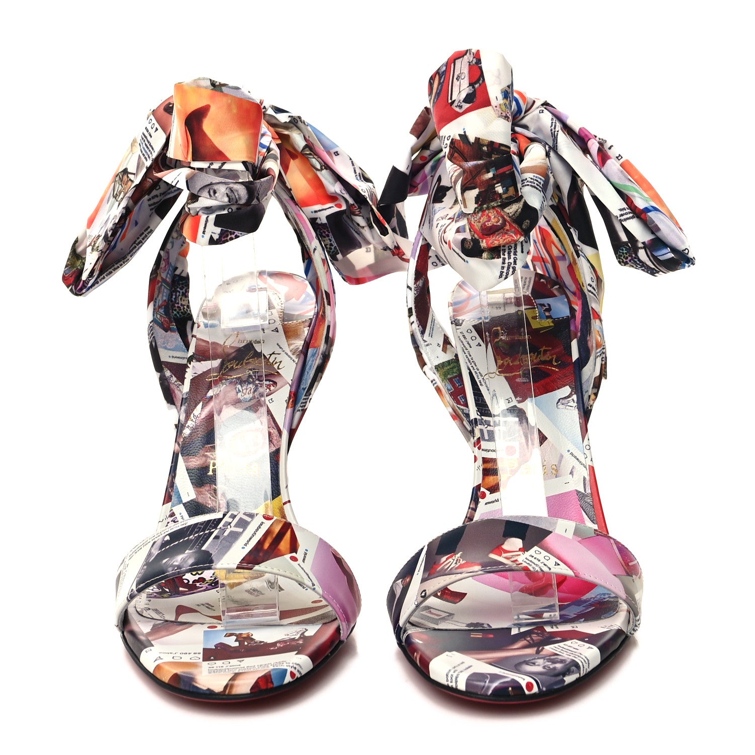 Christian Louboutin Silk Crosse Du Desert 100 Sandals 39 Multicolor 2 of 8