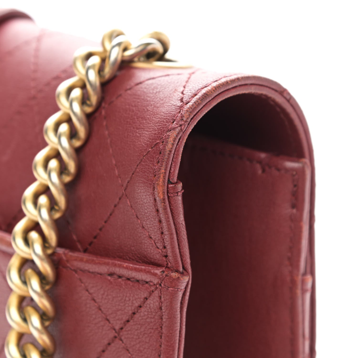 Chanel Sheepskin Stitched Chain Large Flap Bag Red 14 of 14