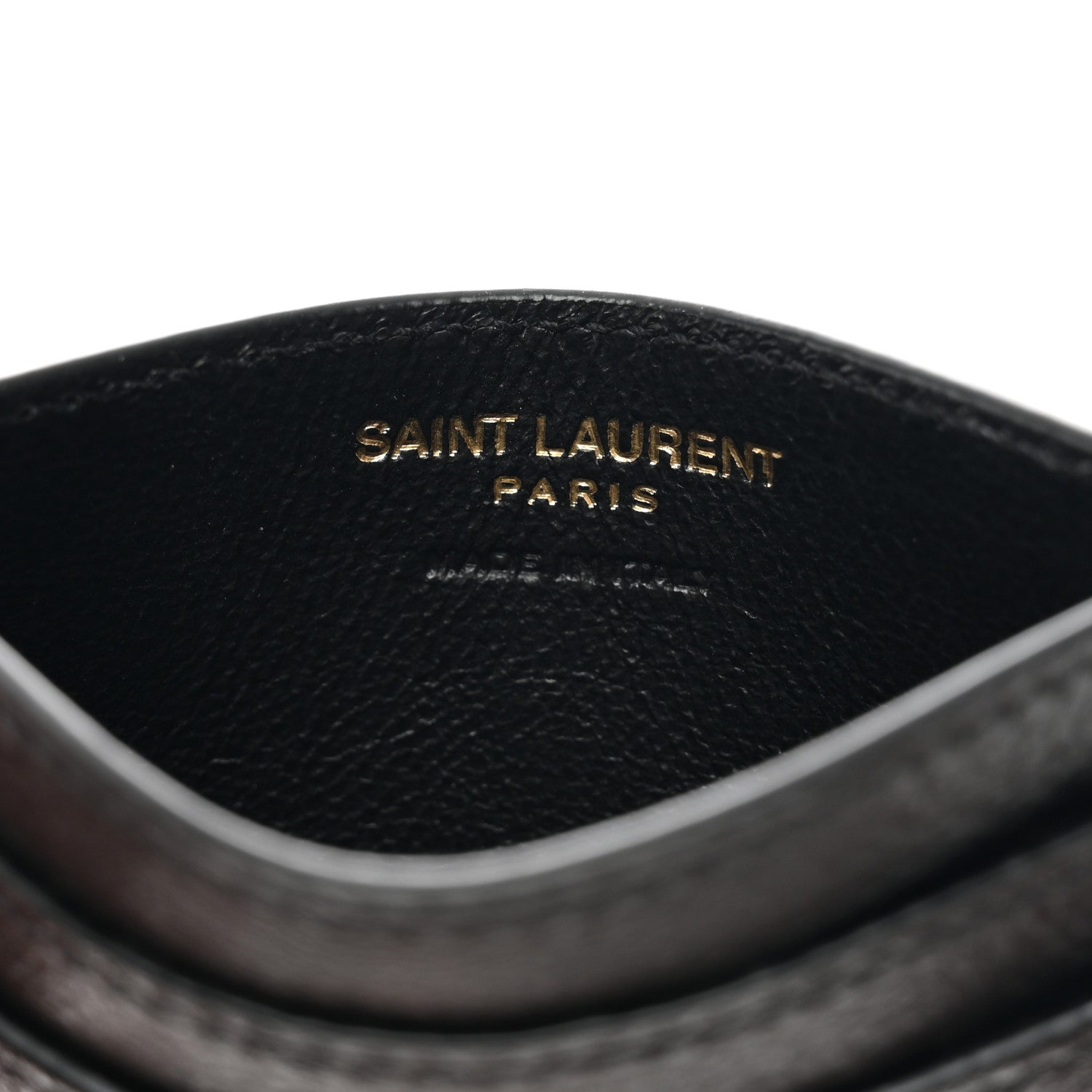 Saint Laurent Calfskin Tiny Cassandre Credit Card Case Black 6 of 7