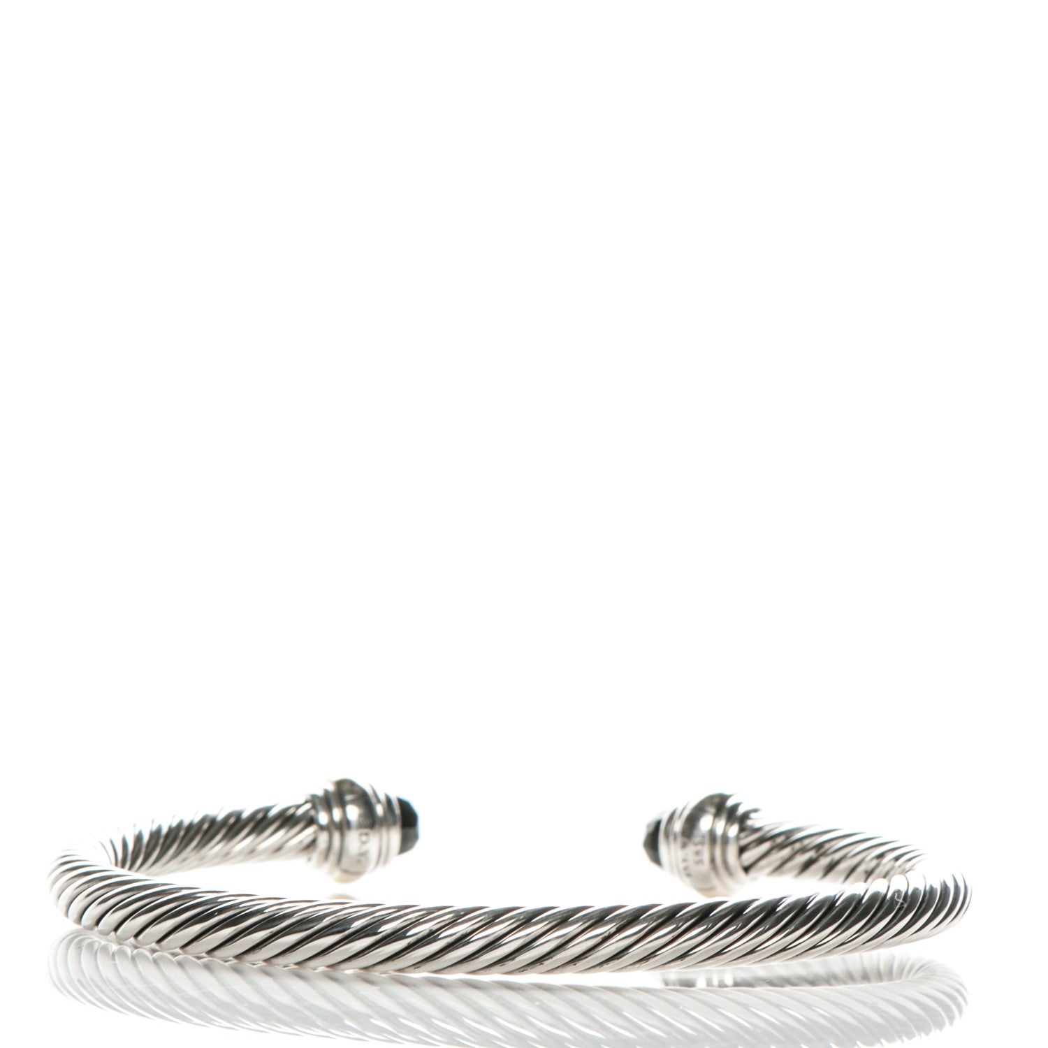David Yurman Sterling Silver 14K Yellow Gold Black Onyx 5mm Cable Classics Bracelet 3 of 5