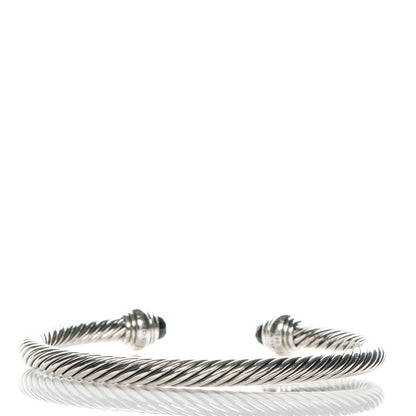 David Yurman Sterling Silver 14K Yellow Gold Black Onyx 5mm Cable Classics Bracelet 3 of 5