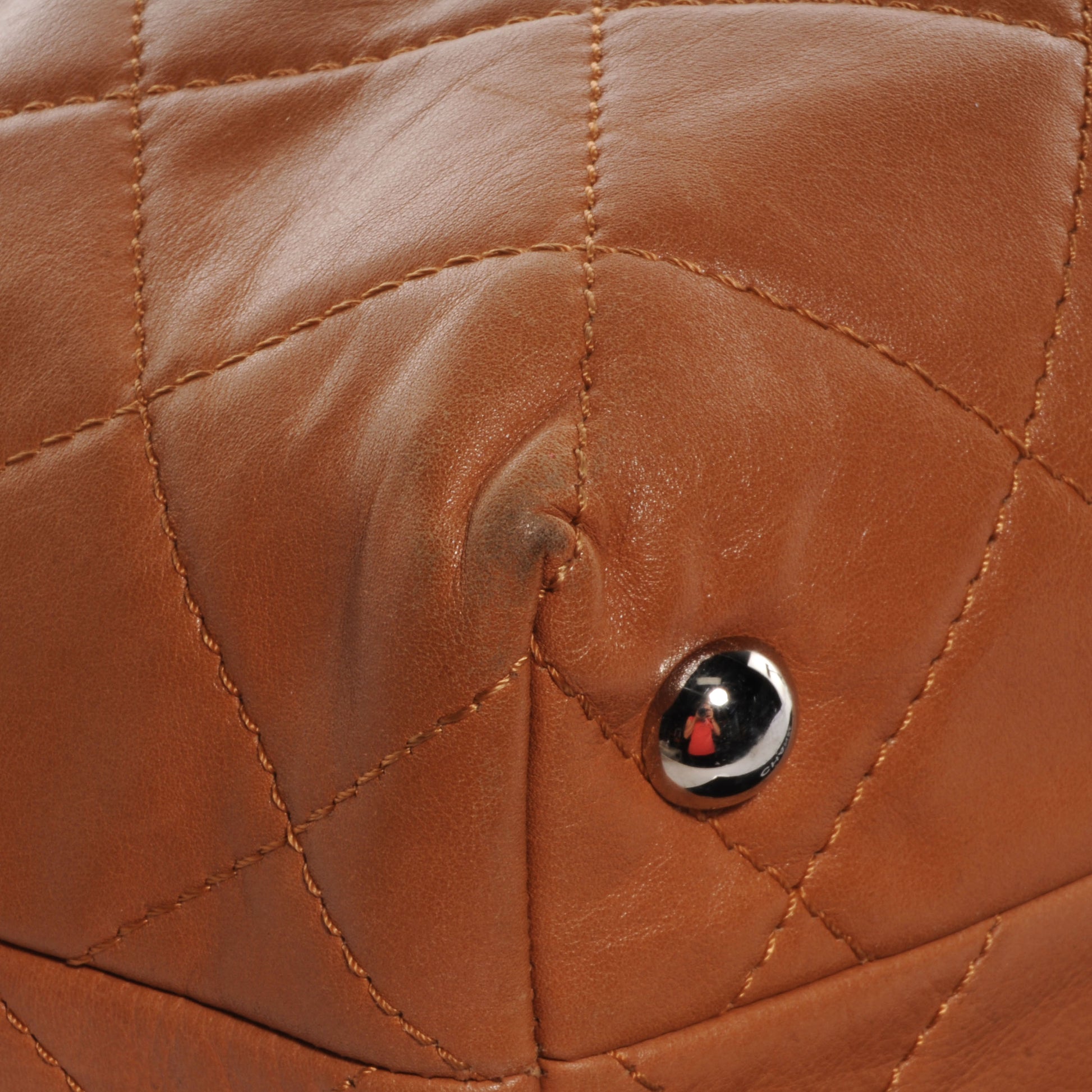 Chanel Calfskin Quilted In the Business North South Tote Light Brown 8 of 8