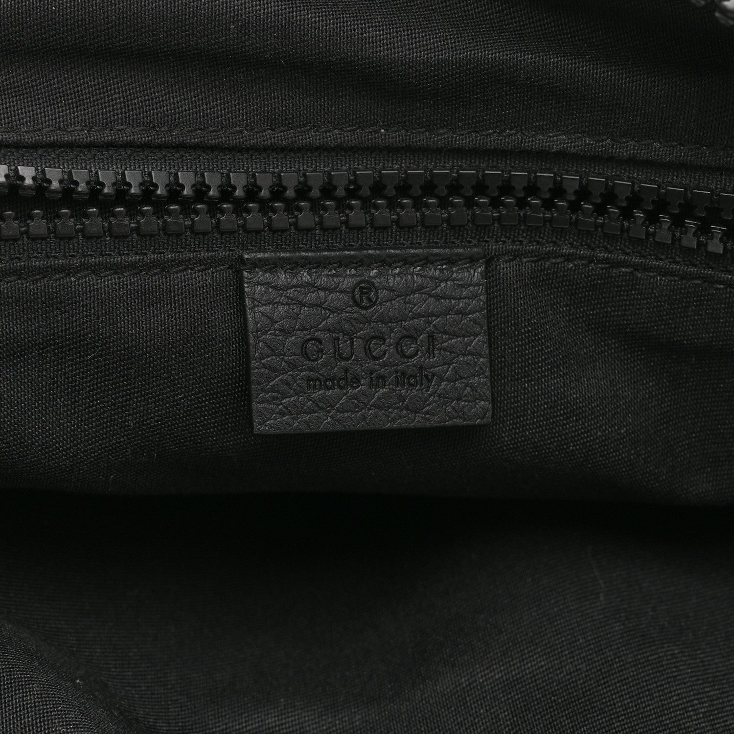 Gucci Nylon Monogram Medium Flat Messenger Bag Black 6 of 11
