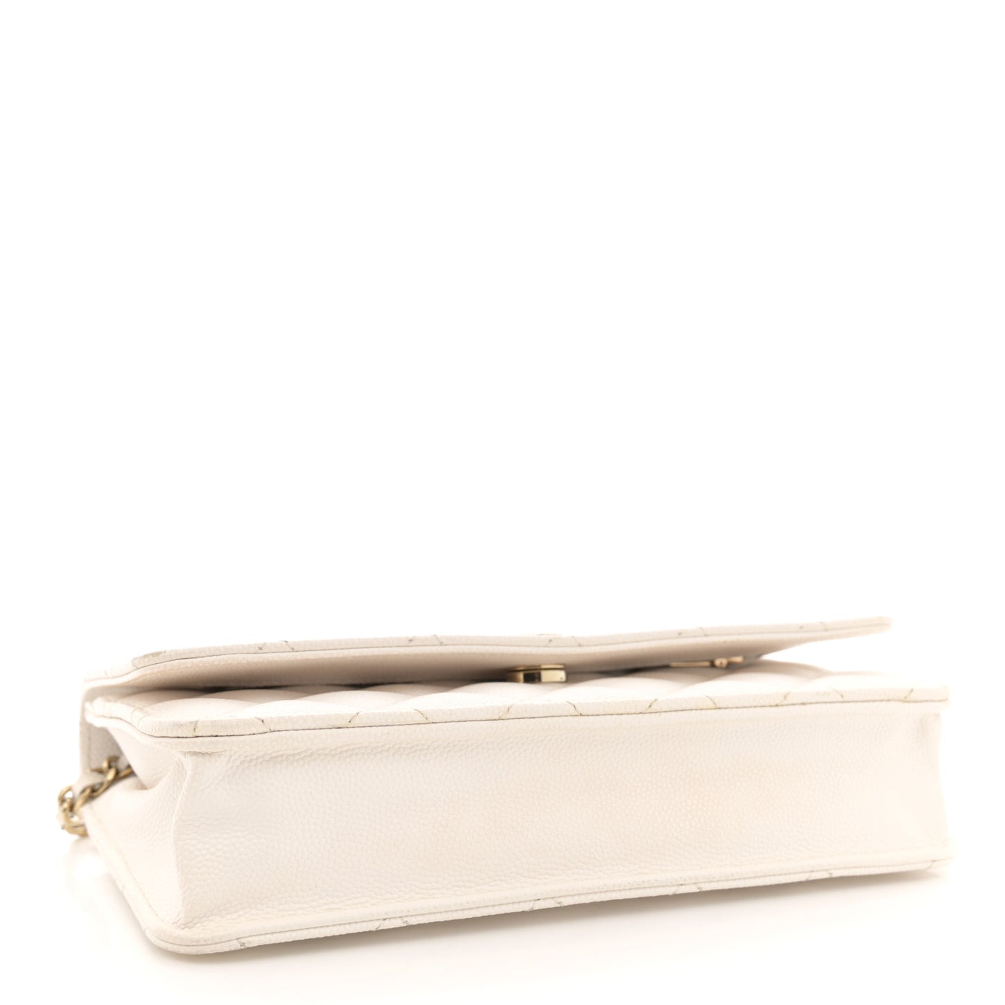 Caviar Quilted Wallet On Chain WOC White