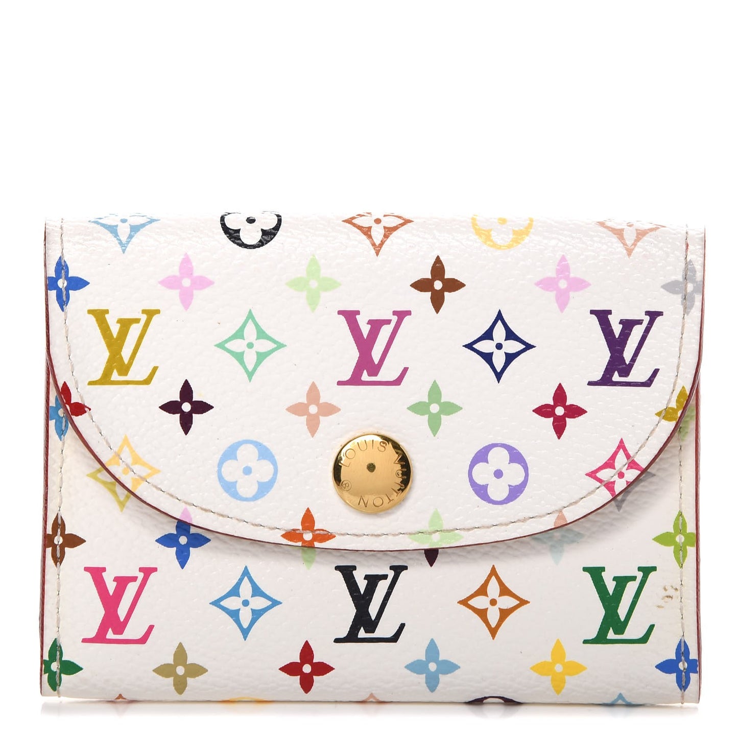 Monogram Multicolor Business Card Holder White