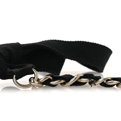 Chanel Grosgrain Chain CC Bow Belt Black 5 of 5