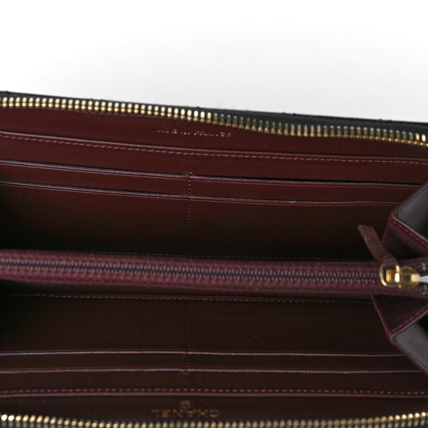 Caviar Quilted Large Gusset Zip Around Wallet Black