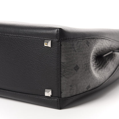 MCM Grained Calfskin Visetos Medium Sarah Hobo Black 7 of 9