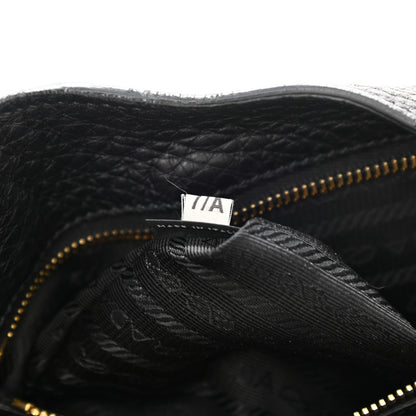 Prada Vitello Daino Pushlock Tote Black 7 of 10
