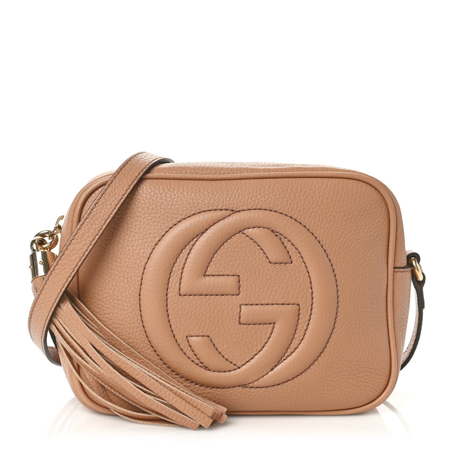 Pebbled Calfskin Small Soho Disco Bag Camelia