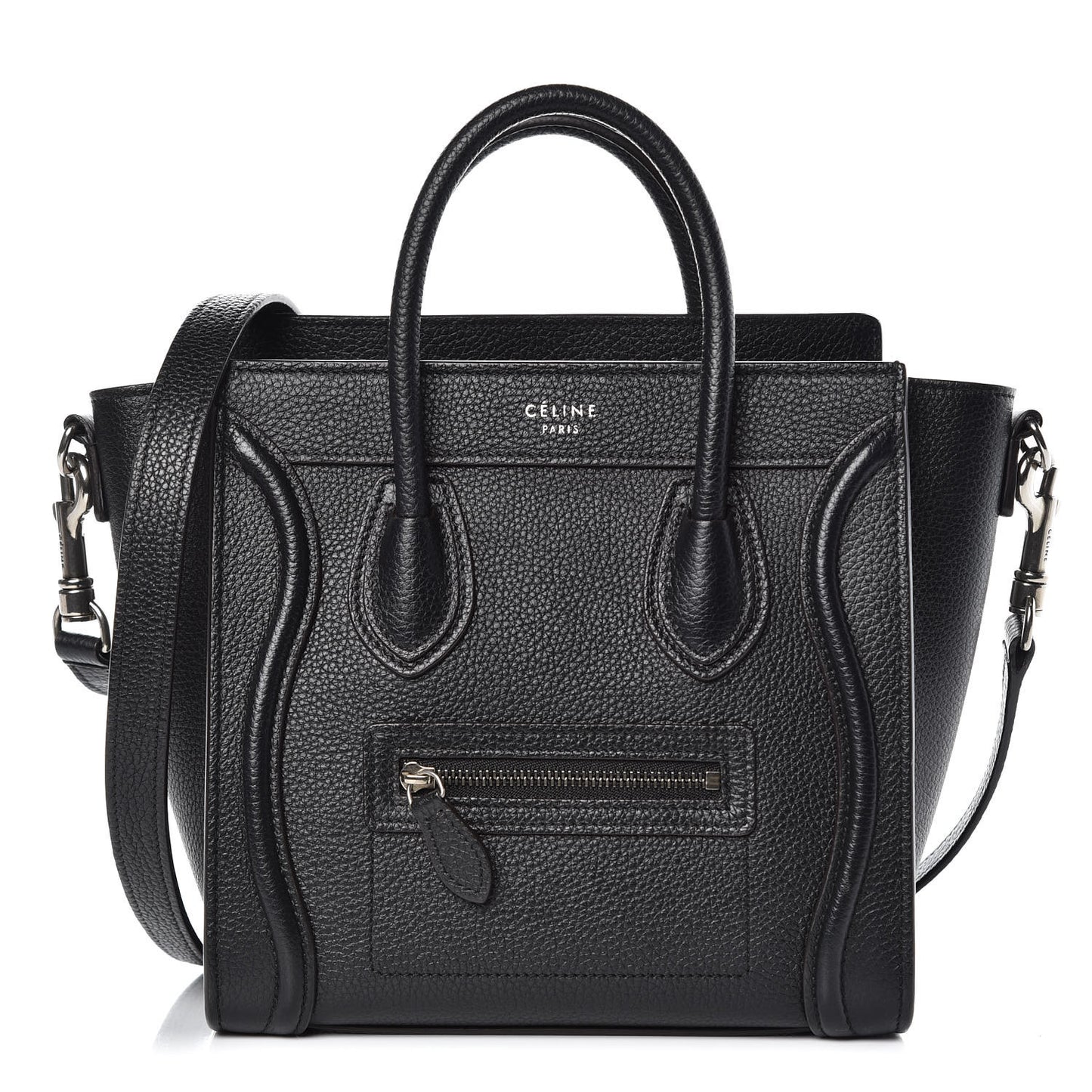 Drummed Calfskin Nano Luggage Black