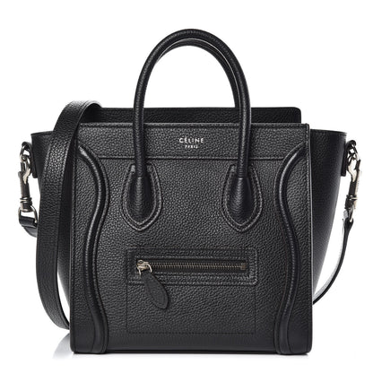 Celine Drummed Calfskin Nano Luggage Black 1 of 9