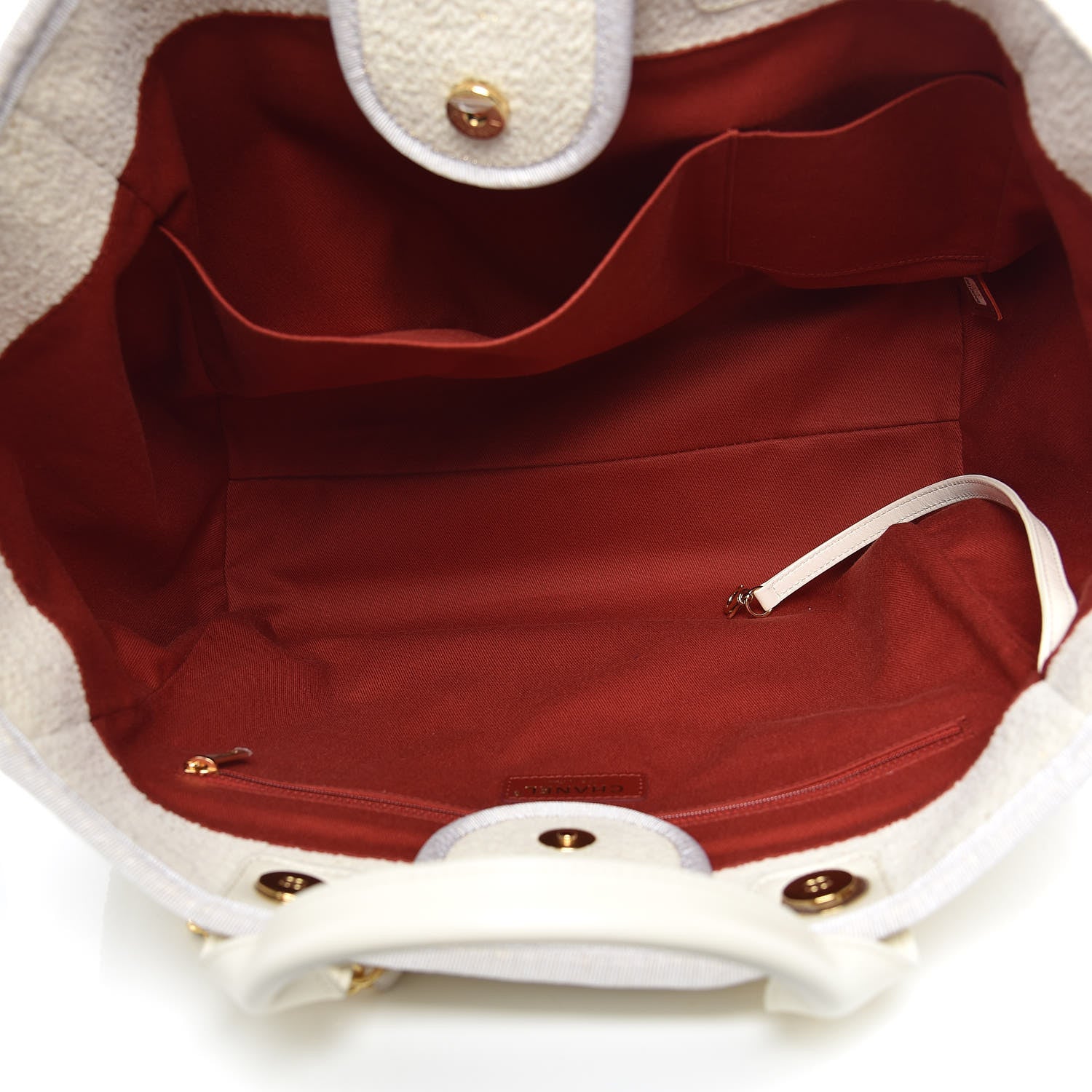 Chanel Lurex Boucle Large Deauville Tote White 6 of 11