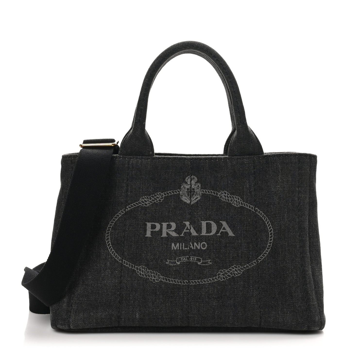 Denim Small Logo Tote Black