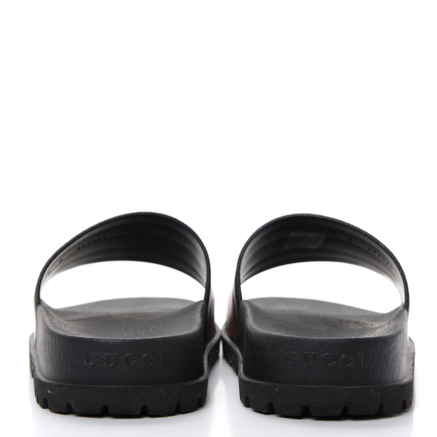 Rubber Web Mens Lug Sole Slide Sandals 5 Black Green Red