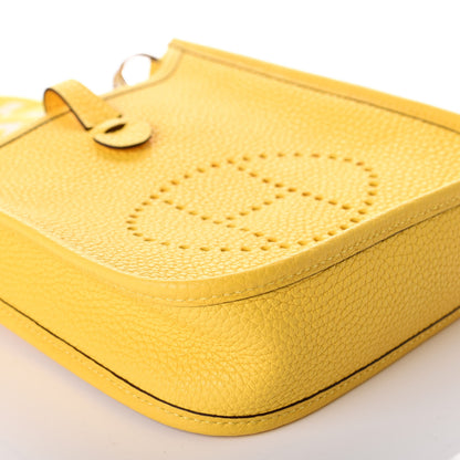 Hermes Taurillon Clemence Amazone Evelyne TPM Jaune De Naples White 5 of 9