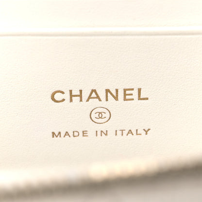 Chanel Shiny Caviar Quilted Pick Me Up Vanity Case White 5 of 11