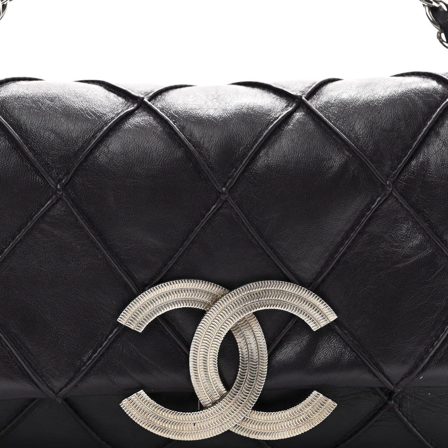 Chanel Lambskin Quilted Giant CC Flap Shoulder Bag Purple 8 of 10