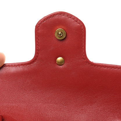Gucci Calfskin Matelasse Super Mini GG Marmont Shoulder Bag Hibiscus Red 10 of 12