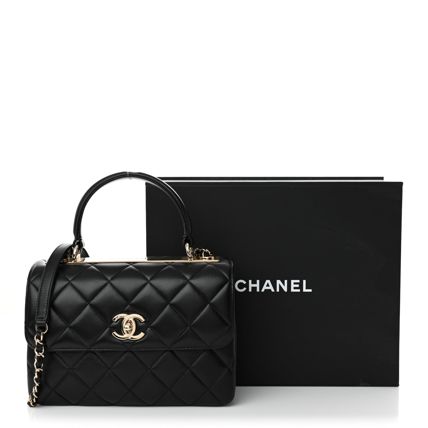 Chanel Lambskin Quilted Small Trendy CC Dual Handle Flap Bag Black 14 of 14