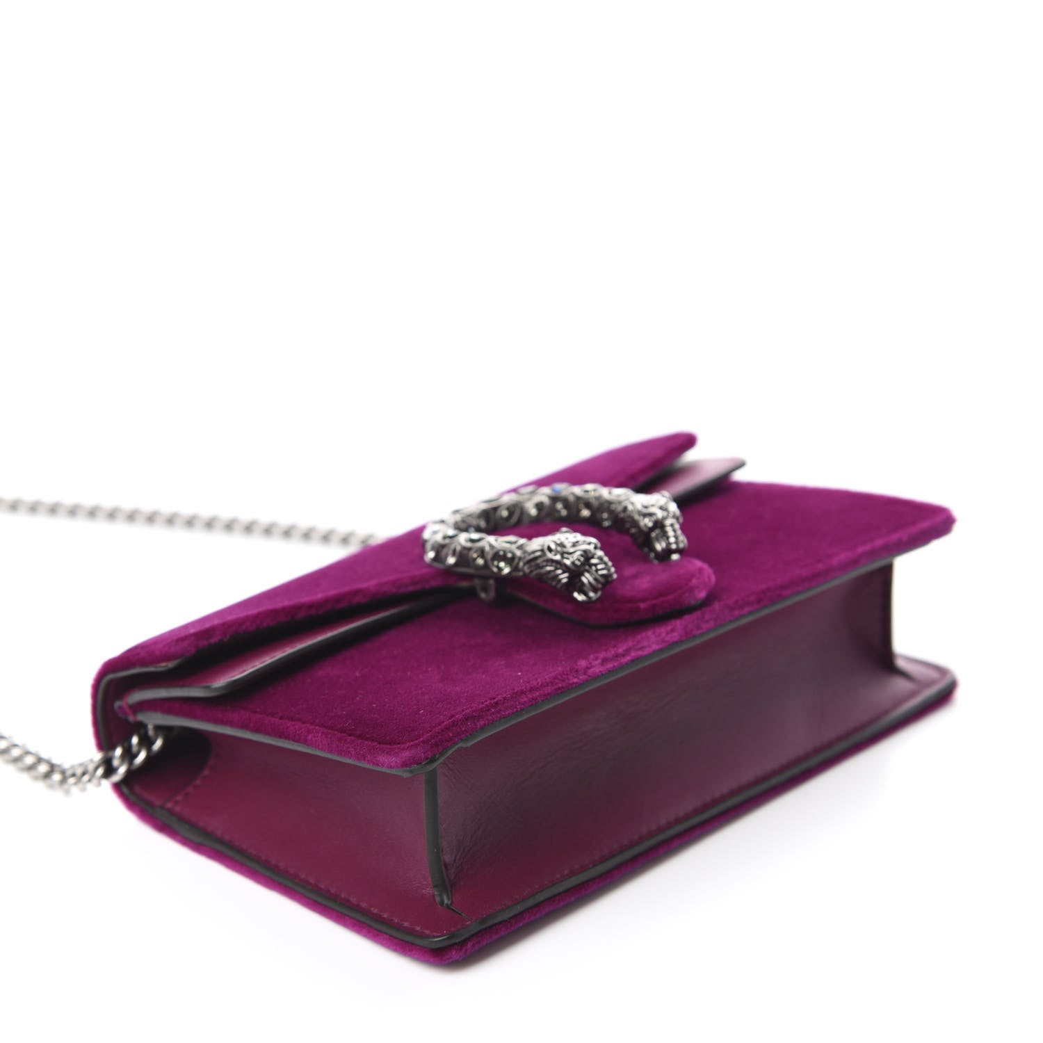 Gucci Velvet Super Mini Dionysus Shoulder Bag Fuchsia Violet Cyclamen 4 of 10