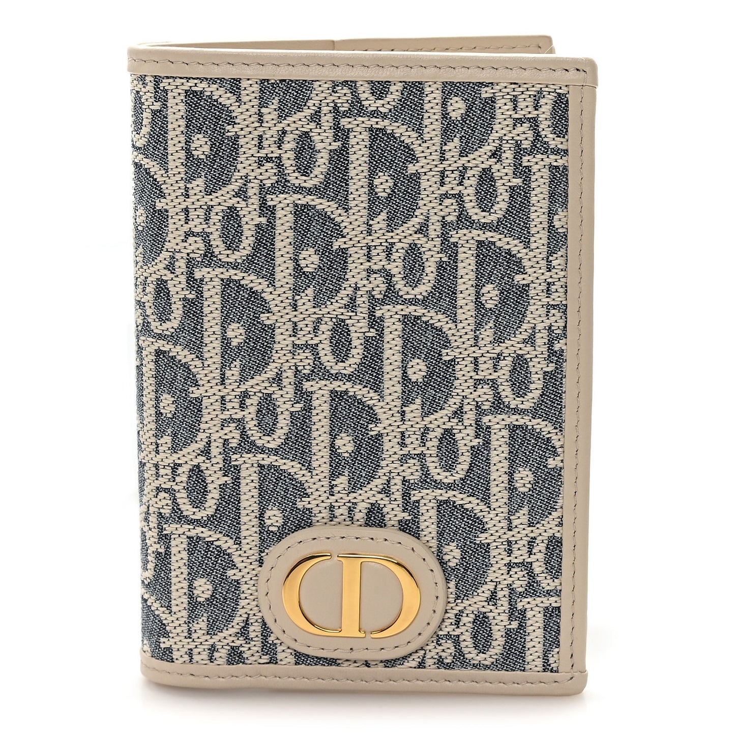 Oblique 30 Montaigne Passport Holder Blue Light Biscuit