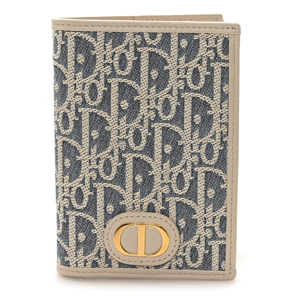 Christian Dior Oblique 30 Montaigne Passport Holder Blue Light