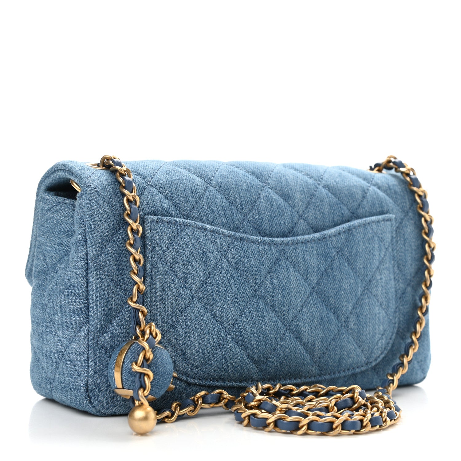 Chanel Denim Quilted Mini Pearl Crush Rectangular Flap Blue 3 of 11