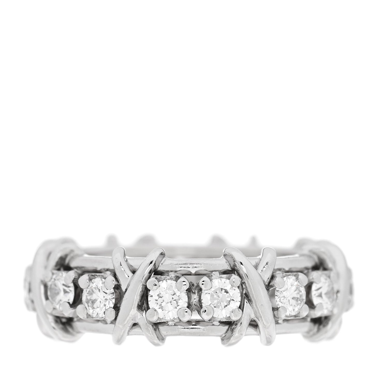 Platinum Diamond Schlumberger Sixteen Stone Ring 54 7