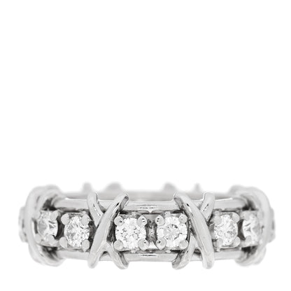 Tiffany Platinum Diamond Schlumberger Sixteen Stone Ring 54 7 3 of 4