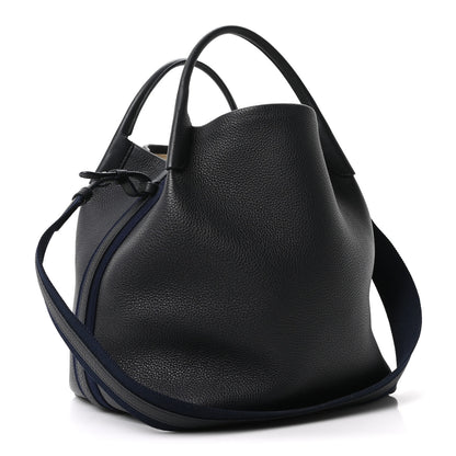 Loro Piana Grained Calfskin Large Bale Bag Navy Blue 4 of 10