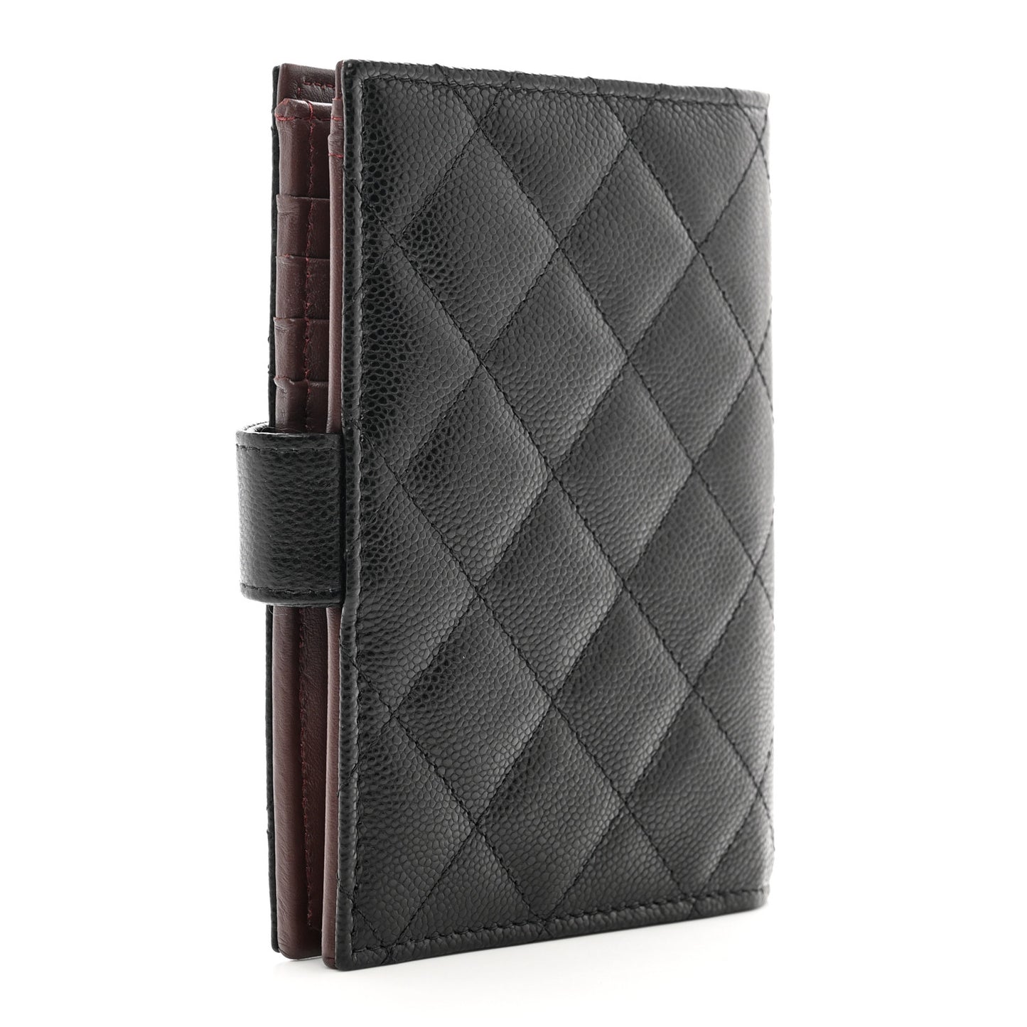 Caviar Quilted Passport Holder Black