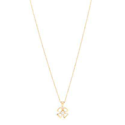Bulgari 18K Yellow Gold Diamond Fiorever Pendant Necklace 1 of 8