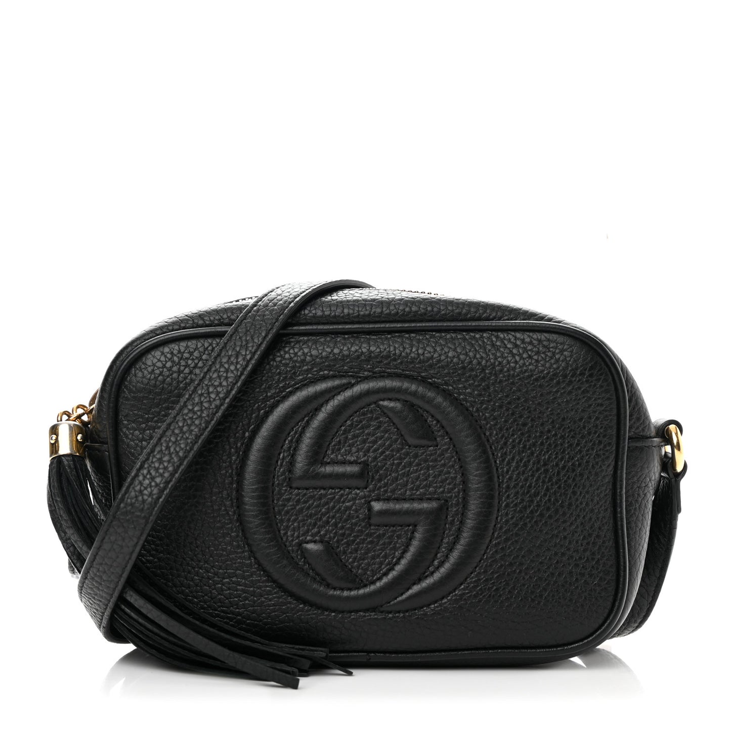 Pebbled Calfskin Mini Soho Disco Bag Black
