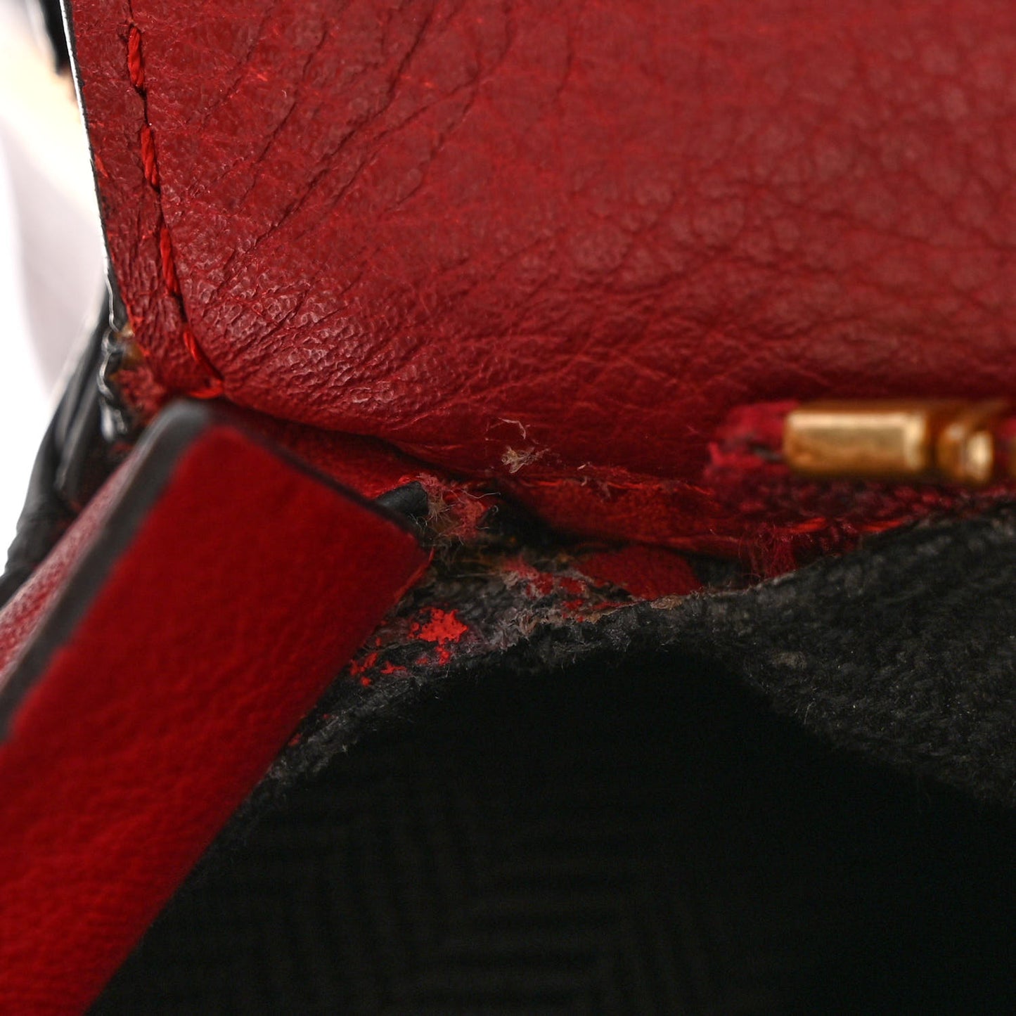 Calfskin Colorblock Medium Puzzle Bag Red