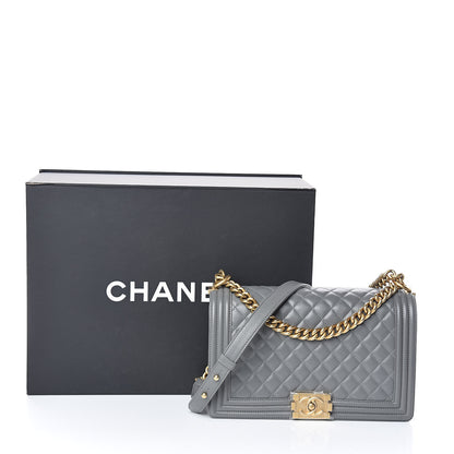 Chanel Lambskin Quilted New Medium Boy Flap Grey 11 of 11