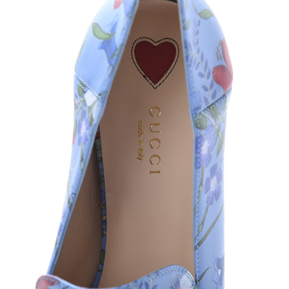 Gucci Apollo Calfskin Web Pearl New Flora Peyton 75mm Loafer Pumps 41 Azure 7 of 8