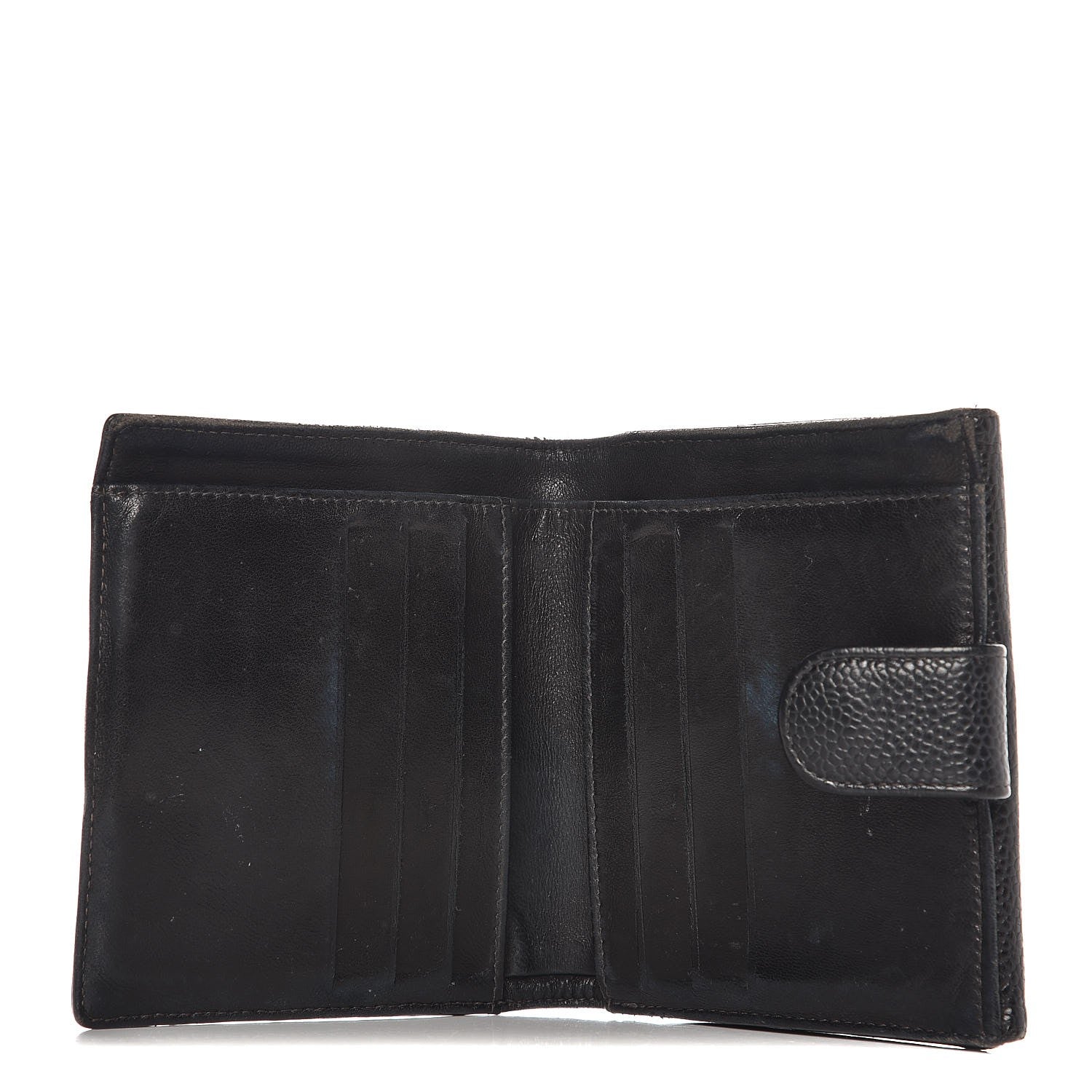 Chanel Caviar Timeless CC Compact French Wallet Black 5 of 12