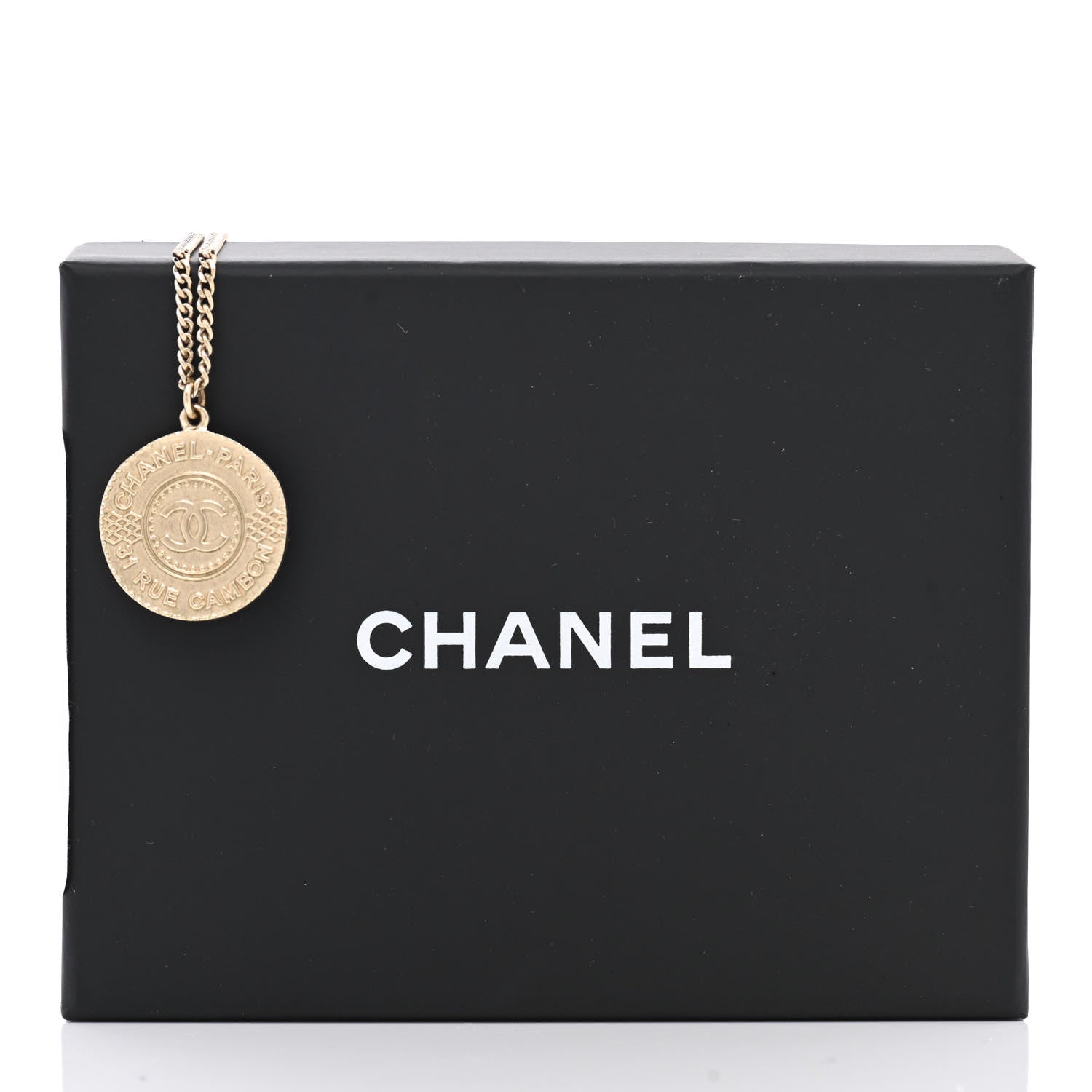 Chanel Medallion CC Rue Cambon Chain Necklace Gold 7 of 7