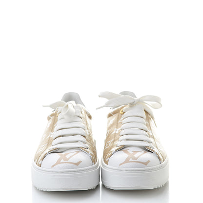 Louis Vuitton Monogram Giant Time Out Sneakers 37.5 Kaki White Beige 2 of 11